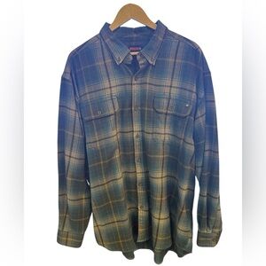 Wolverine Plaid flannel Button Down Shirt - Blue and Tan size XXL